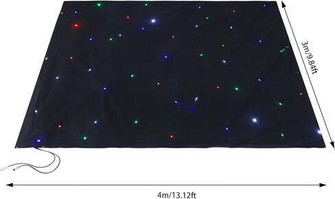 أدى خلفية المرحلة نجمة، 6.6 * 9.8ft طوي المخملية أدى خلفية المرحلة ث / dmx512 التحكم عن بعد، ستارة أضواء النجوم الملونة، خلفية القماش السماء المرصعة بالنجوم لحفل زفاف عيد الميلاد in Kuwait