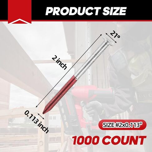 عدد 2000 مسمار تأطير 21 درجة، رأس مستدير كامل 3 بوصة × 0.131 بوصة، ساق حلقية، مجلفنة بالغمس الساخن، أظافر بلاستيكية مجمعة لبنادق أظافر ذات إطار دائري 21 درجة in Kuwait