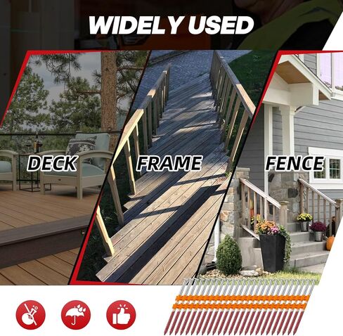 عدد 2000 مسمار تأطير 21 درجة، رأس مستدير كامل 3 بوصة × 0.131 بوصة، ساق حلقية، مجلفنة بالغمس الساخن، أظافر بلاستيكية مجمعة لبنادق أظافر ذات إطار دائري 21 درجة in Kuwait