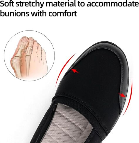 Women's Orthopedic Loafers Stretchy Slip-on Comfort Walking Work Flat Shoes for Bunions in Saudi Arabia