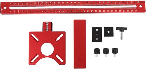 4 in 1 Router Milling Groove Bracket, Aluminum Alloy Adjustable Cabinet Hardware Jig and Router Guid e Adjustable Router Jig Tool for Woodworking Wood Cutting in Saudi Arabia