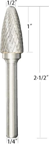 SF-5 Double Cut Tree Shape Tungsten Carbide Burr Rotary File with 1/4 Inch Shank 1/2 Inch Cutting Diameter 1 Inch Cutting Length for Die Grinder Drill Bits (SF-5) RF07 in Saudi Arabia