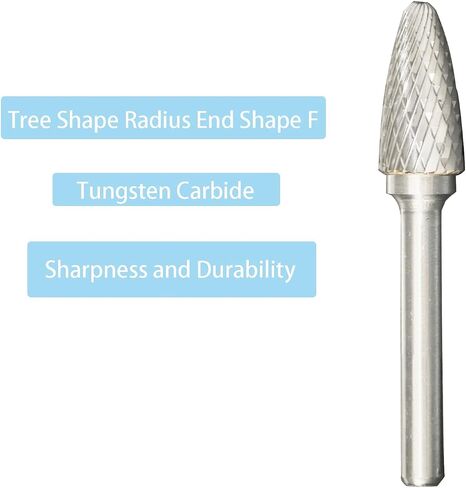 SF-5 Double Cut Tree Shape Tungsten Carbide Burr Rotary File with 1/4 Inch Shank 1/2 Inch Cutting Diameter 1 Inch Cutting Length for Die Grinder Drill Bits (SF-5) RF07 in Saudi Arabia
