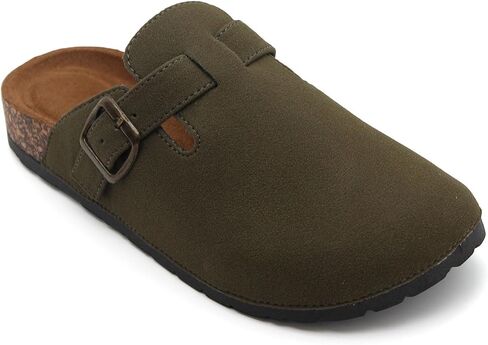 Women's Suede Clog Slippers Slip-On Flat Shoes Adjustable Comfortable Outdoor Shoes for Women Sizes 5-10 in Saudi Arabia