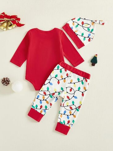 My First Christmas Baby Boy Outfit Newborn Romper+Pant+Headband Infant Bodysuit Clothes My 1st Christmas Outfit in Saudi Arabia