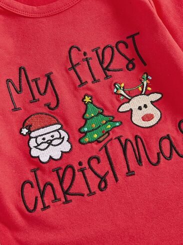 My First Christmas Baby Boy Outfit Newborn Romper+Pant+Headband Infant Bodysuit Clothes My 1st Christmas Outfit in Saudi Arabia