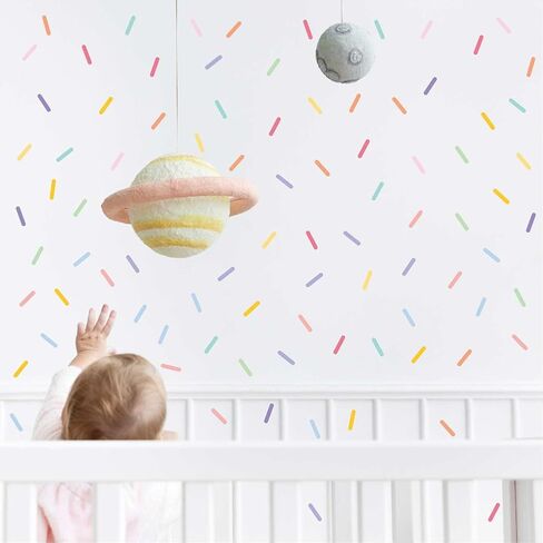 Confetti Wall Decals 300Pcs Removable Peel & Stick Wall Stickers for Kids Room Decor - Window Art for Girls Bedroom, Nursery, Birthday Party (Colorful Sprinkle Design) in Saudi Arabia