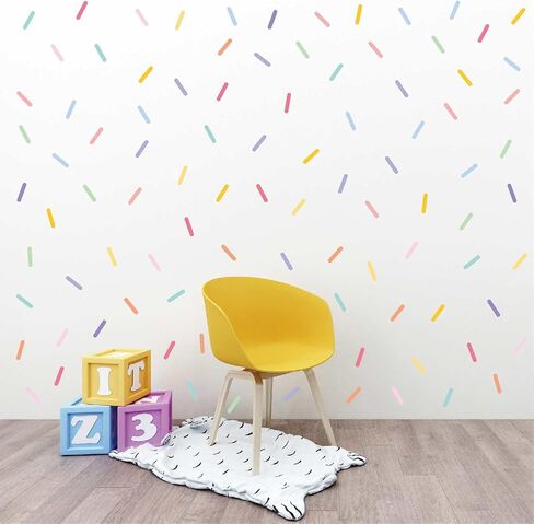 Confetti Wall Decals 300Pcs Removable Peel & Stick Wall Stickers for Kids Room Decor - Window Art for Girls Bedroom, Nursery, Birthday Party (Colorful Sprinkle Design) in Saudi Arabia