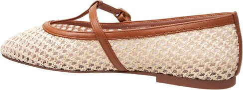 Linea Paolo - Monet - Womens Raffia and Nappa Leather T-Strap Flats in Saudi Arabia