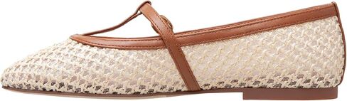 Linea Paolo - Monet - Womens Raffia and Nappa Leather T-Strap Flats in Saudi Arabia