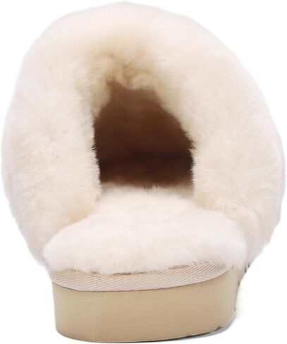 mykos Women's Lia Suede Slip-On Scuff Slipper - Cozy Sheepskin Cuff - Fashionable, Comfortable for Lounging and Casual Wear in Saudi Arabia