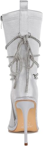 London Rag Dacia Rhinestones Strap Satin Calf Boots in Saudi Arabia