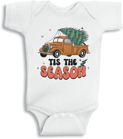 Retro Tis The Season Christmas Baby Infant Bodysuit in Saudi Arabia