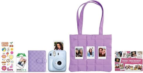Fujifilm Instax Mini 12 Instant Film Camera 2025 Holiday Bundle (Purple) + Compatible Carrying Case + Microfiber Cleaning Cloth in Saudi Arabia