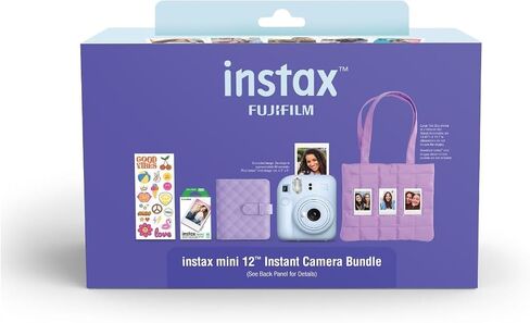 Fujifilm Instax Mini 12 Instant Film Camera 2025 Holiday Bundle (Purple) + Compatible Carrying Case + Microfiber Cleaning Cloth in Saudi Arabia