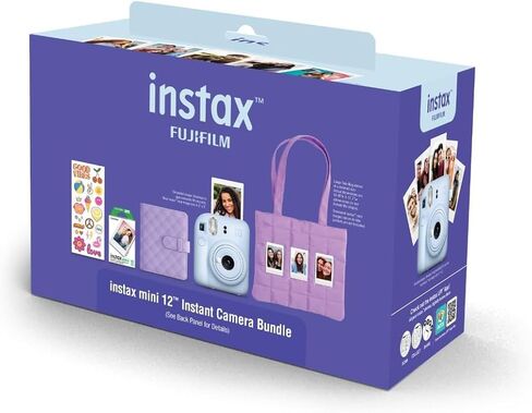 Fujifilm Instax Mini 12 Instant Film Camera 2025 Holiday Bundle (Purple) + Compatible Carrying Case + Microfiber Cleaning Cloth in Saudi Arabia
