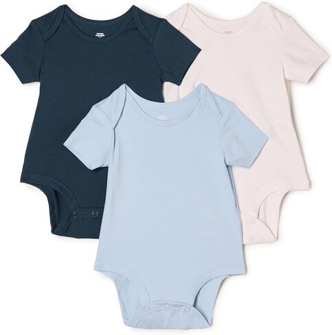Amazon Essentials x Sofia Grainge Unisex Babies' Short Sleeve Crewneck Bodysuit, Pack of 3 in Saudi Arabia