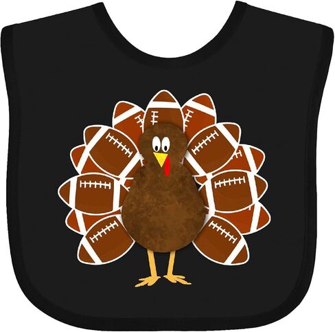 inktastic Thanksgiving Craft Paper Football Turkey Baby Bib in Saudi Arabia
