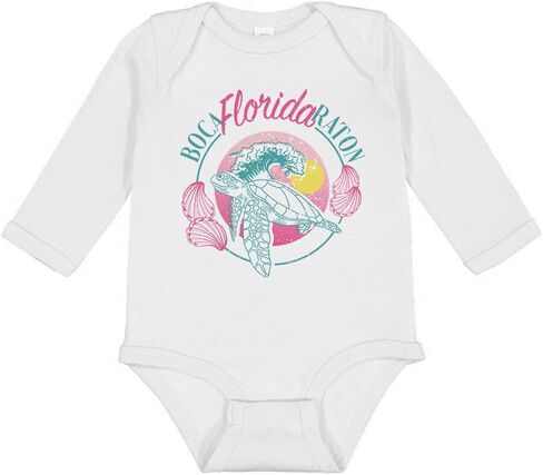 Vacation Boca Raton Florida Long Sleeve Baby Infant Bodysuit in Saudi Arabia