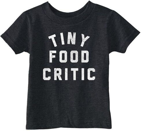 Toddler Funny T Shirts Tiny Food Critic Sarcastic Graphic Novelty Tee for Young Kids in Saudi Arabia
