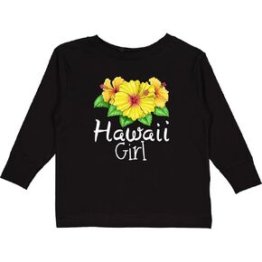تي شيرت إنكتاستيك هاواي جيرل زهور الكركديه للأطفال الصغار بأكمام طويلة in Kuwait