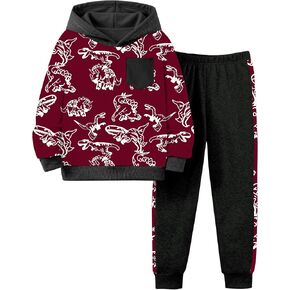 Toddler Boy Outfits 2-Piece Print Long Sleeve Sweatshirt Tops and Pants Set Boys Fall Winter Clothes for 2-7 Years in Saudi Arabia