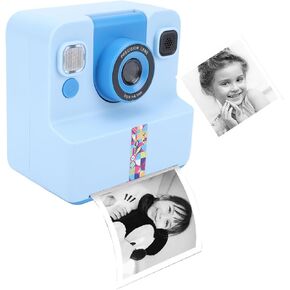 1080P Instant Print Camera with 2.4 Inch Screen, Front Rear Selfie Digital Camera 180 Degree Rotating Lens, Kids Instant Print Cameras for Boys Girls (Blue) in Saudi Arabia