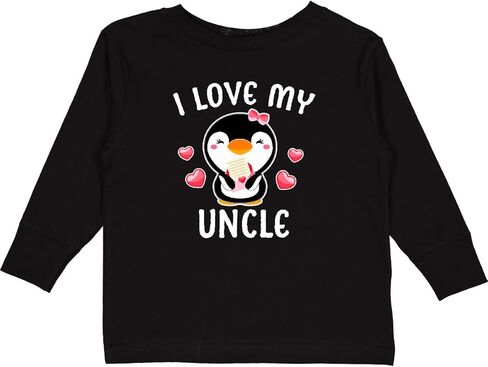 تي شيرت I Love My Uncle مع بطريق لطيف وطفل صغير بأكمام طويلة من Inktastic in Kuwait