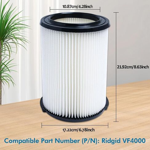 2 Pack vf4000 filter for ridgid shop vac，Standard Wet/Dry vacuum filter replacement Vf4000 Compatible with RIDGID Vacs Wet Dry 5-20 Gallon&6-9 Gallon Husky Vacuum in Saudi Arabia