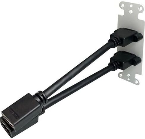 WPD-2HD1-AW HDMI Pass-Through Single Gang Decorative Wall Plate with Pigtail, White in Saudi Arabia