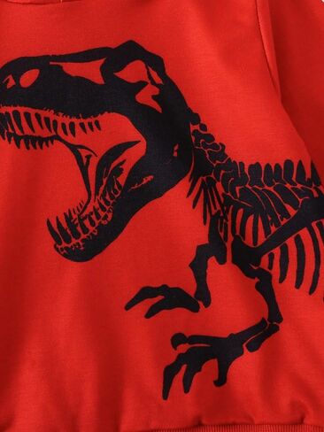 Boys Sweatsuits Two Pieces Pants Set Dinosaur Printed Hoodies Sweatshirt and Sweatpants Set Outfit Sets for Boy 4-8Y in Saudi Arabia