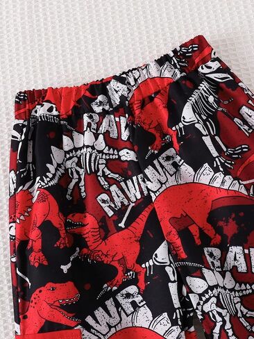 Boys Sweatsuits Two Pieces Pants Set Dinosaur Printed Hoodies Sweatshirt and Sweatpants Set Outfit Sets for Boy 4-8Y in Saudi Arabia