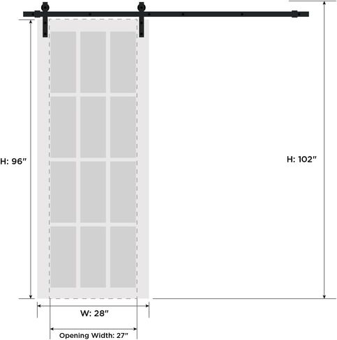 سارتودورس لوسيا 1299 | باب حظيرة داخلي منزلق فردي مع مرآة، من الخشب الصلب، 24 × 96، أبيض، طراز حديث | الأجهزة متضمنة in Kuwait