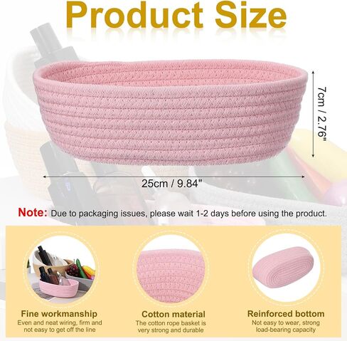 uxcell White Small Cotton Rope Woven Storage Basket, Shelf Closet Storage Gift Woven Baskets Cute Nursery Box Bin Decor Organization Bin for Home Supply, Oval, 10.3x3.2 in Saudi Arabia