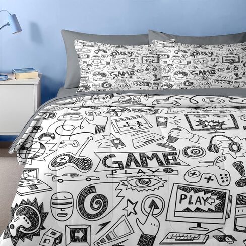 Nesker 5 Pcs Comforter Set Twin Size, Cute Cars Truck Tractor Bedding for Kids Teen, Cargo Crane Bulldozer Excavator Bed Sheet with Pillowcase & Sham in Saudi Arabia