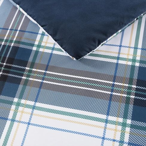 MaiRêve Plaid Queen Comforter Sets Khaki, Classic Farmhouse Bedding Set Bed in A Bag 7 Pieces, Lightweight All Season Comforter Set with Fitted & Flat Sheet, Pillowcases & Shams in Saudi Arabia
