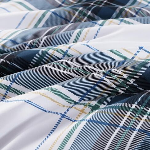 MaiRêve Plaid Queen Comforter Sets Khaki, Classic Farmhouse Bedding Set Bed in A Bag 7 Pieces, Lightweight All Season Comforter Set with Fitted & Flat Sheet, Pillowcases & Shams in Saudi Arabia