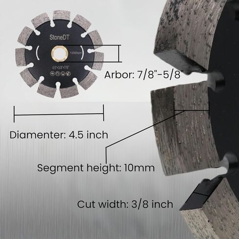 4.5 Inch Diamond Tuck Point Blade for Mortar Joint Removal-7/8-5/8" Arbor, 3/8" Segment Width in Kuwait