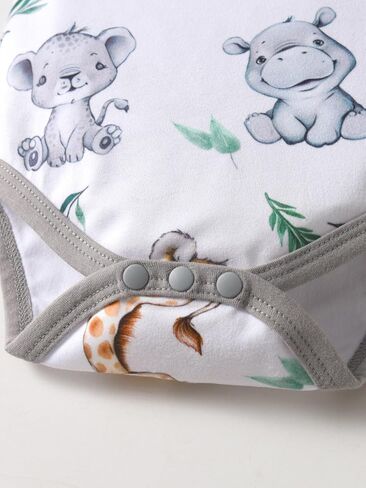Baby Boy Clothes Infant Animal Baby Print Romper Overall Suspenders Pants Outfits 2Pcs Outfit Set in Kuwait