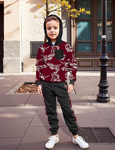 Toddler Boy Outfits 2-Piece Print Long Sleeve Sweatshirt Tops and Pants Set Boys Fall Winter Clothes for 2-7 Years in Saudi Arabia