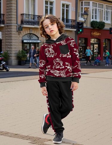 Toddler Boy Outfits 2-Piece Print Long Sleeve Sweatshirt Tops and Pants Set Boys Fall Winter Clothes for 2-7 Years in Saudi Arabia