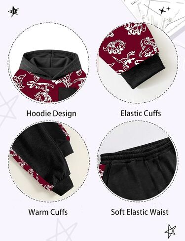 Toddler Boy Outfits 2-Piece Print Long Sleeve Sweatshirt Tops and Pants Set Boys Fall Winter Clothes for 2-7 Years in Saudi Arabia