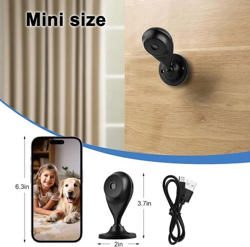 2025 Upgraded Indoor Security Mini Camera，HD Nanny Cam for Home Security ，WiFi Camera Wireless Surveillance, Motions Detection Auto Night Vision.for Home/Pet/Baby/Office Remote Viewing in Saudi Arabia