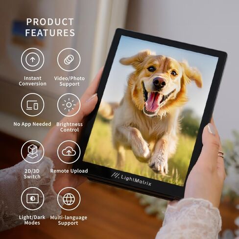 إطار صور رقمي ثلاثي الأبعاد من AI Box - شاشة ثلاثية الأبعاد بدون نظارات للصور ومقاطع الفيديو، إطار واي فاي ذكي مع تحويل تلقائي، 7.9 بوصة، ذكريات عائلية in Saudi Arabia