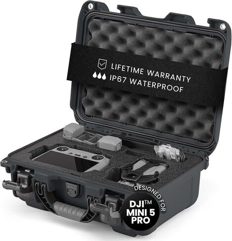 NANUK 915 DJI™ Mini 5 Pro Fly More Combo Plus - Waterproof Hard Case with Drone Foam Insert, Crushproof, Portable Travel Case, Made in Canada – Orange (15.8" x 12.1" x 6.8") in Saudi Arabia