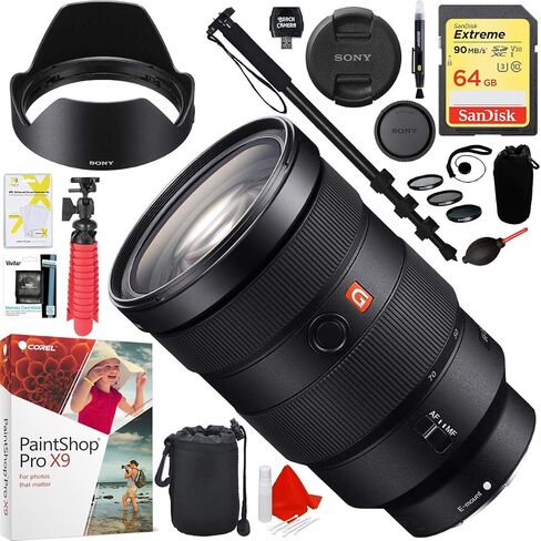 Sony FE 24-70mm F2.8 GM Full Frame E-Mount Lens with 64GB SD Card Plus Accessories Bundle in Saudi Arabia