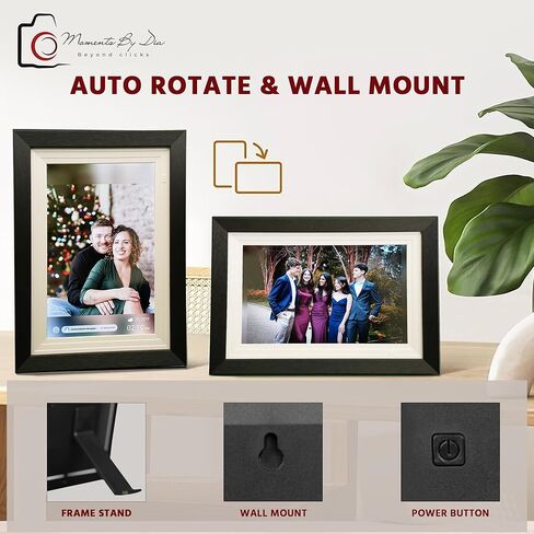 10.1" WiFi Digital Photo Frame – HD Touch Screen, Auto-Rotate, Wall Mountable, Uhale App for Instant Photo & Video Sharing, Smart Calendar & Weather Display for Family & Friends in Saudi Arabia