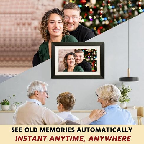 10.1" WiFi Digital Photo Frame – HD Touch Screen, Auto-Rotate, Wall Mountable, Uhale App for Instant Photo & Video Sharing, Smart Calendar & Weather Display for Family & Friends in Saudi Arabia