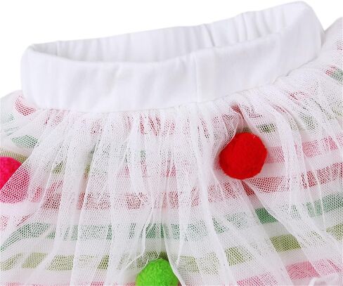 Toddler Baby Girls Christmas Outfit Kids Clothes Reindeer T-Shirts +Pom Poms Tulle Tutu +Striped Leggings Pants Set in Saudi Arabia