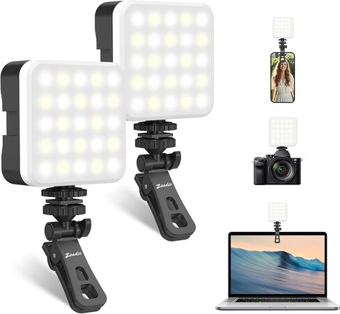 Zeadio Portable LED Pocket Light with Clip - Adjustable 3000K-7000K Color Temperature Camera Light, CRI95, Small Video Selfie Light for Tabletop Filming/Selfie/Cell Phone/Photography, Pack of 1 in Saudi Arabia